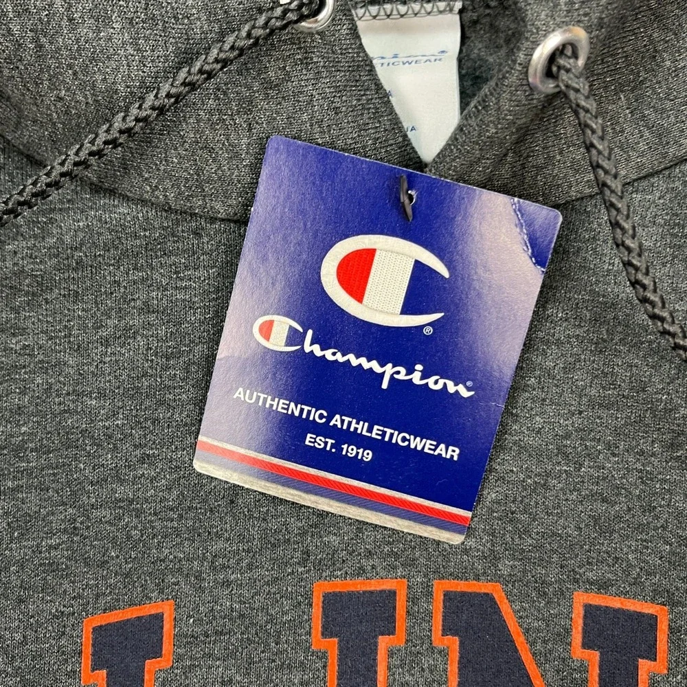 University of Illinois Fighting Illini Champion Hoodie Mens M Gray Fleece NCAA - Picture 5 of 14